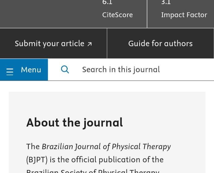  Professor da UFVJM é o novo editor-chefe do Brazilian Journal of Physical Therapy